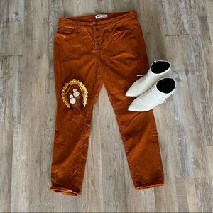1970s Inspired Rust Orange High Waisted Corduroy Pants 🍁
